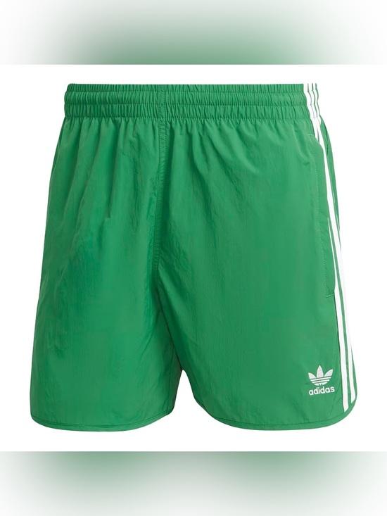 adidas Pants - Adidas Green 3-Stripe Sprinter Shorts with White Stripes